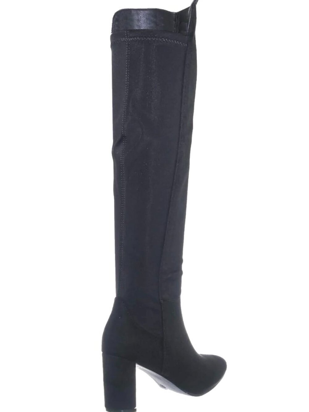 Wild Diva Blake-05 Knee High Foldable Block Heel Elastic Panel Black Boots - Picture 4 of 7